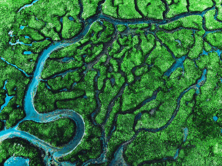 Dramatic landscape from above